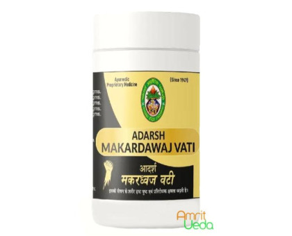 Makardhwaj vati Adarsh Ayurvedic Pharmacy, 10 grams ~ 80 tablets