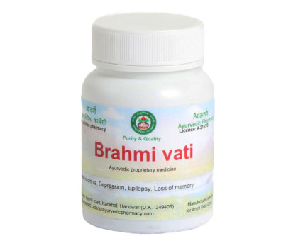 Брами вати Адарш Аюрведик (Brahmi vati Adarsh Ayurvedic), 20 грамм ~ 65 таблеток
