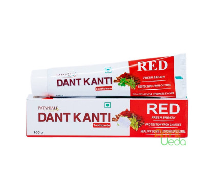 Зубная паста Дант Канти Ред Патанджали (Toothpaste Dant Kanti Red Patanjali), 100 грамм