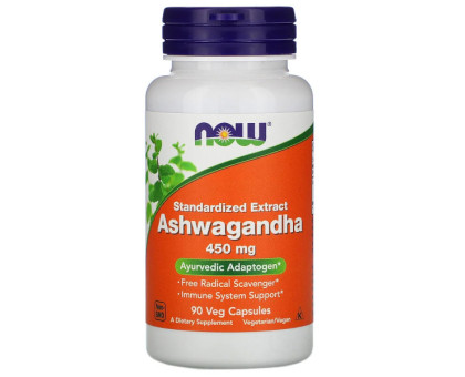 Ашваганда екстракт 450 мг Нау Фудс (Ashwagandha extract Now Foods), 90 капсул