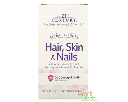 Волосся, шкіра та нігті Екста сила 21ше століття (Hair, skin & nails Extra strength 21st Century), 90 таблеток