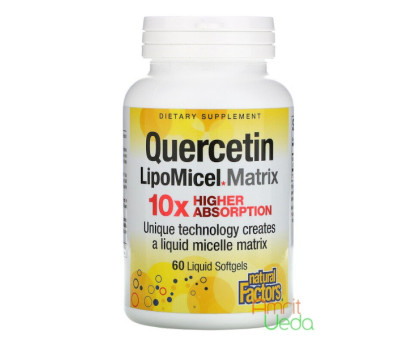 Кверцетин мицелярный 250 мг Нэйчерэл Фэкторс (Quercetin LipoMicel 250 mg Natural Factors), 30 капсул