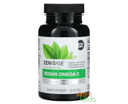 Омега 3 з водоростей ЗенВайс (Algae Omega 3 ZenWise), 120 капсул