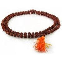 Четки из мелкой рудракши светло-коричневая (Rudraksha mala small seeds light-brown color), 108 beads