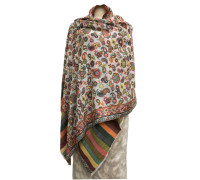 Pashmina shawl with woven pattern, 70% cashmere + 30% silk